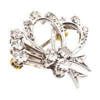 1940s 18ct White Gold, Diamond Bow Motif Brooch | Parkin and Gerrish (UK)