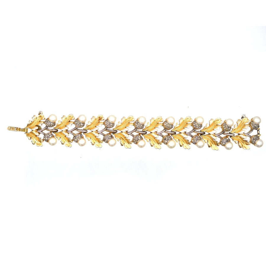 1950s-trifari-gold-tone-oak-leaf-faux-pearl-acorn-parure-parkin-and-gerrish