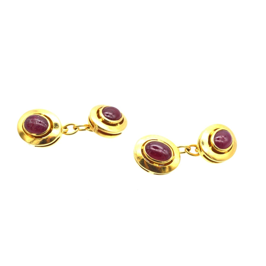 1960s-18ct-gold-and-natural-unheated-cabochon-ruby-cufflinks-parkin-and-gerrish