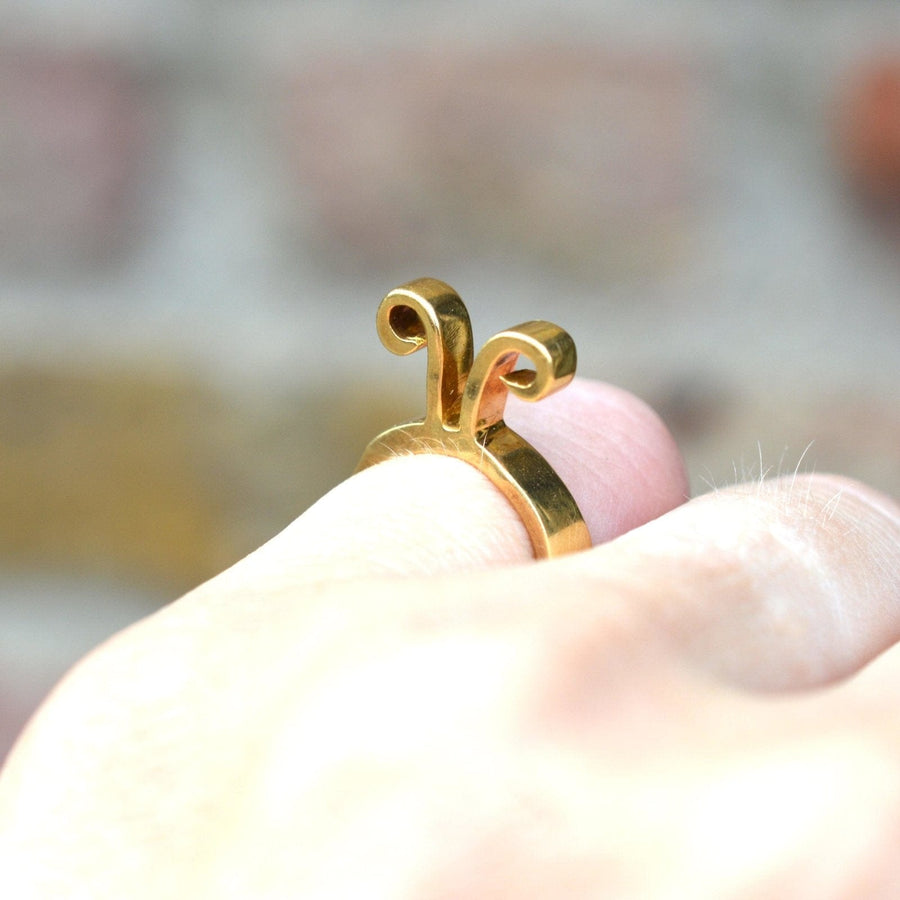 1960s 18ct Gold Aries Ring by Walter Schluep in Original Case | Parkin and Gerrish | Antique & Vintage Jewellery