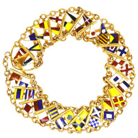 1960s 9ct Gold Nautical Signal Flag Bracelet with Full Alphabet | Parkin and Gerrish (UK)