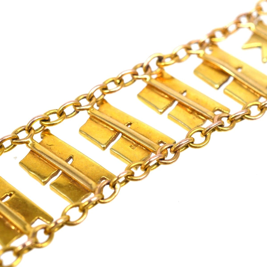 1960s 9ct Gold Nautical Flag Bracelet with Full Alphabet | Parkin and Gerrish | Antique & Vintage Jewellery