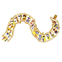 1960s 9ct Gold Nautical Signal Flag Bracelet with Full Alphabet | Parkin and Gerrish (UK)