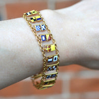 1960s 9ct Gold Nautical Signal Flag Bracelet with Full Alphabet | Parkin and Gerrish (UK)