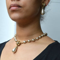 1960s Miriam Haskell Faux Pearl Earrings