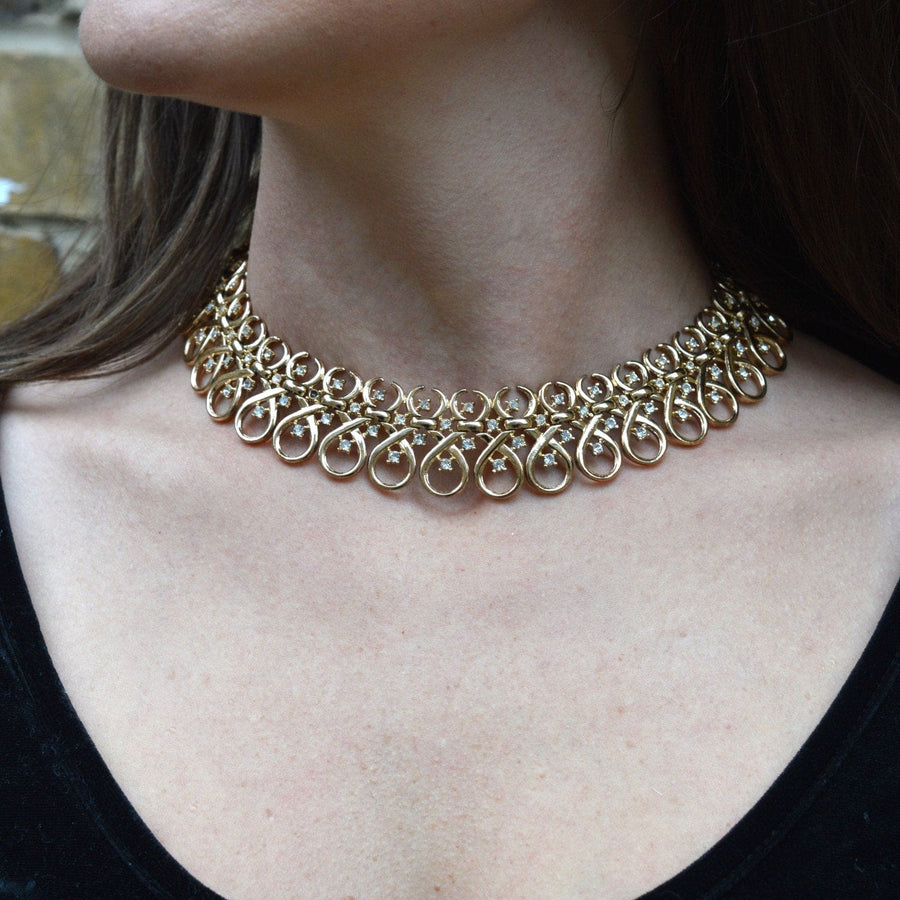 1960s Trifari Gold-Tone and Paste Necklace | Parkin and Gerrish | Antique & Vintage Jewellery