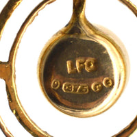 1970s 9ct Gold & Cultured Pearl Pendant With Fleur - de - Lis Detail | Parkin and Gerrish (UK)