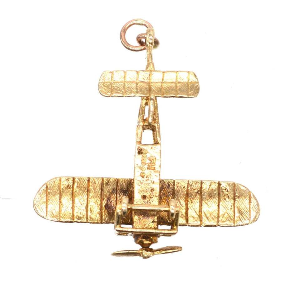 1970s 9ct Gold Vintage Aerolane Pendant | Parkin and Gerrish | Antique & Vintage Jewellery
