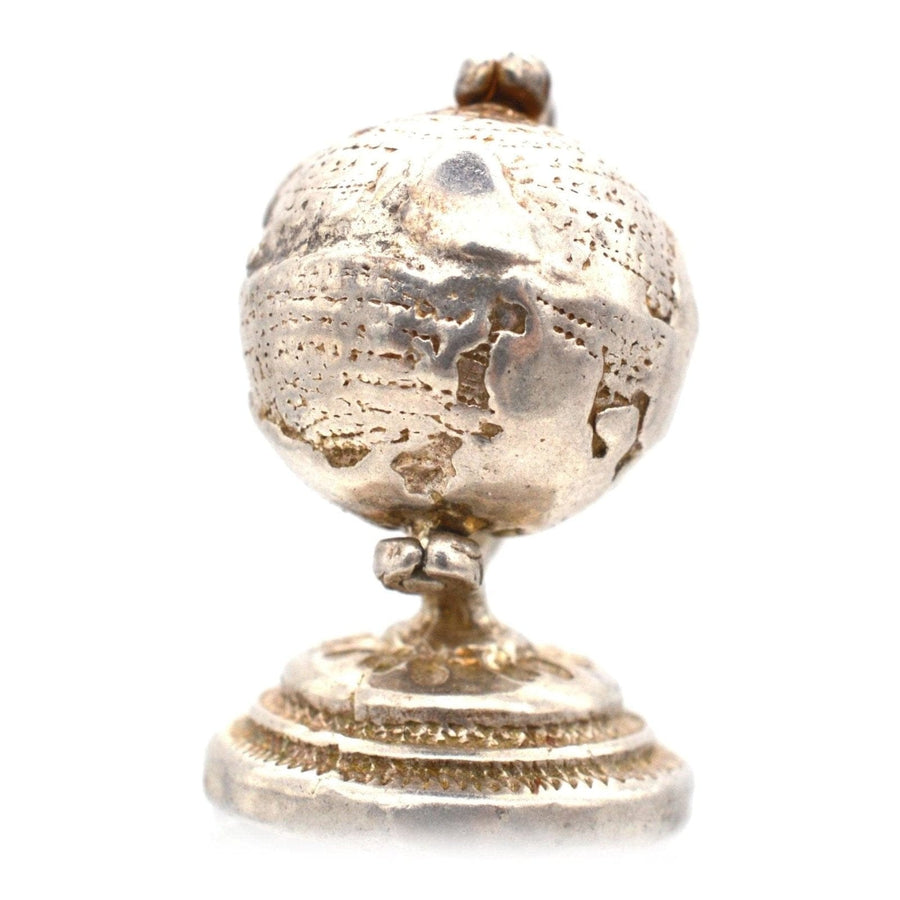 1970s Silver Antique Globe Charm & Pendant | Parkin and Gerrish | Antique & Vintage Jewellery