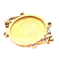 1980 22ct Gold Full Sovereign in a 9ct Gold Brooch Mount with Queen Elizabeth II George & the Dragon | Parkin and Gerrish (UK)