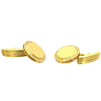 1980s 18ct Gold & Diamond Round Circle Cufflinks | Parkin and Gerrish (UK)