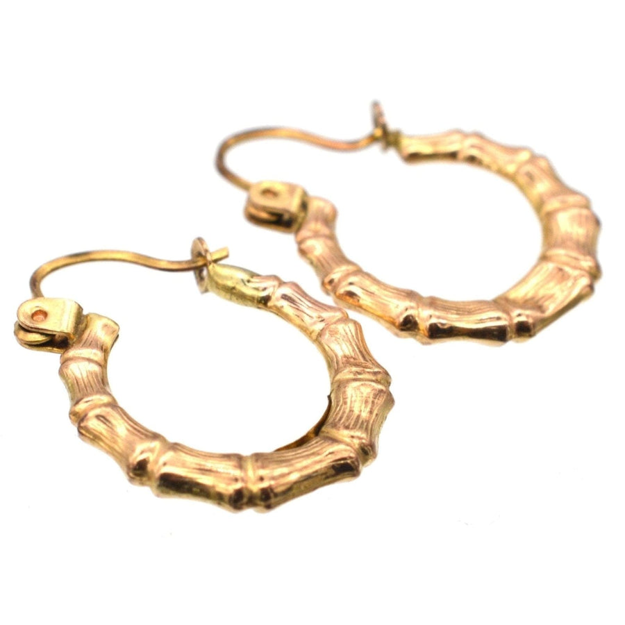 1990s Vintage 9ct Gold Hoop Earrings | Parkin and Gerrish | Antique & Vintage Jewellery