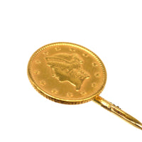19th Century American Gold $1 Dollar Coin with Liberty Head Tie Pin | Parkin and Gerrish (UK)