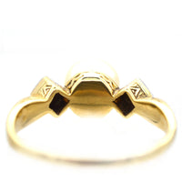 Art Deco 14ct Gold, Cultured Pearl & Diamond Ring | Parkin and Gerrish (UK)