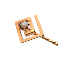 Art Deco 15ct Gold & Opal Geometric Tie Pin | Parkin and Gerrish (UK)