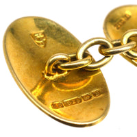 Art Deco 15ct Gold Plain Oval Cufflinks | Parkin and Gerrish (UK)