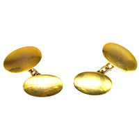 Art Deco 15ct Gold Plain Oval Cufflinks | Parkin and Gerrish (UK)