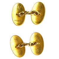 Art Deco 15ct Gold Plain Oval Cufflinks | Parkin and Gerrish (UK)