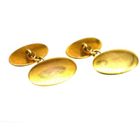 Art Deco 15ct Gold Plain Oval Cufflinks | Parkin and Gerrish (UK)