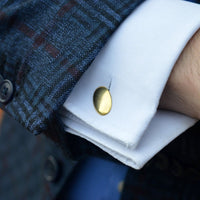 Art Deco 15ct Gold Plain Oval Cufflinks | Parkin and Gerrish (UK)