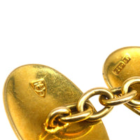 Art Deco 15ct Gold Plain Oval Cufflinks | Parkin and Gerrish (UK)