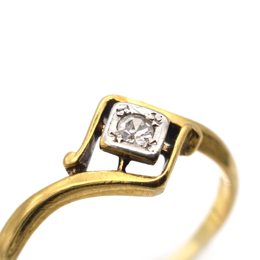 Art Deco 18ct Gold & Diamond Ring | Parkin and Gerrish | Antique & Vintage Jewellery