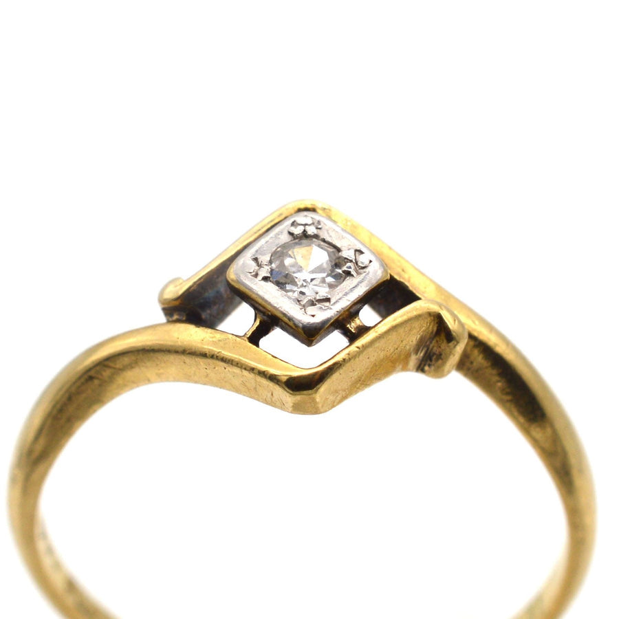 Art Deco 18ct Gold & Diamond Ring | Parkin and Gerrish | Antique & Vintage Jewellery