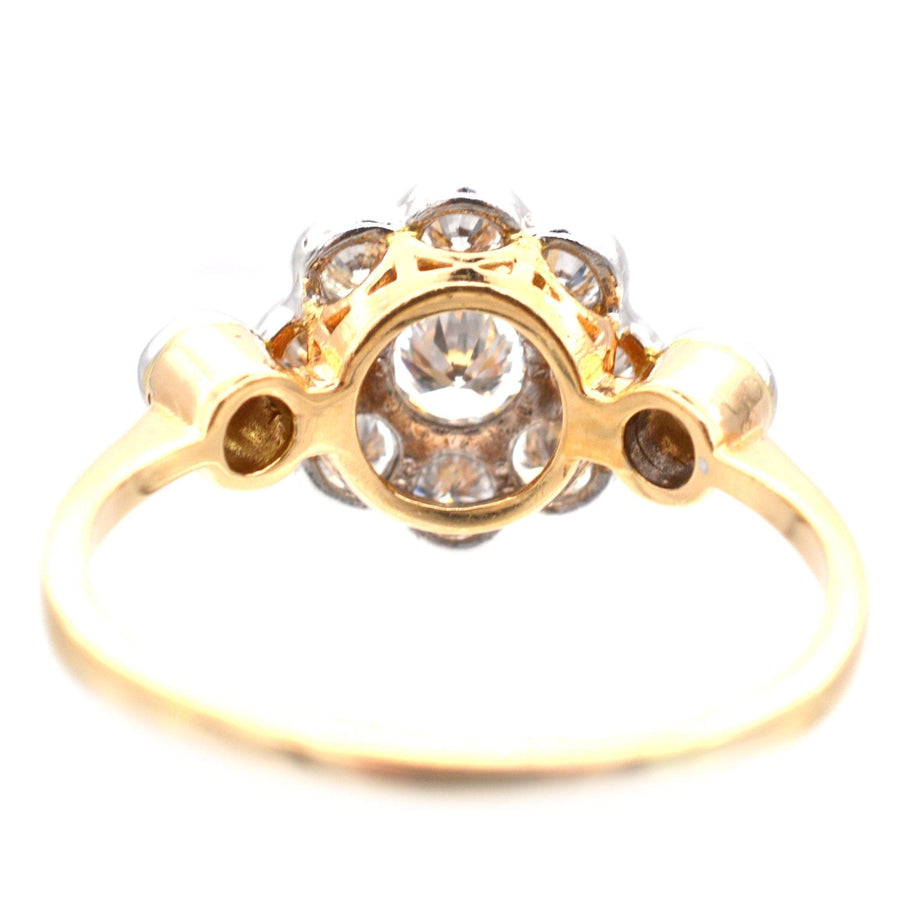 Art Deco 18ct Gold & Platinum, Diamond Cluster Ring | Parkin and Gerrish | Antique & Vintage Jewellery