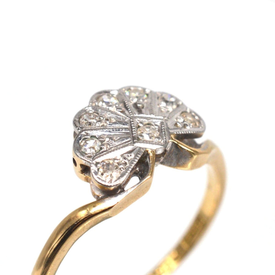 Art Deco 18ct Gold Platinum, Diamond Fan Ring – Parkin and Gerrish