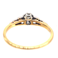 Art Deco 18ct Gold & Platinum, Diamond Solitaire Ring with Diamond Shoulders | Parkin and Gerrish (UK)