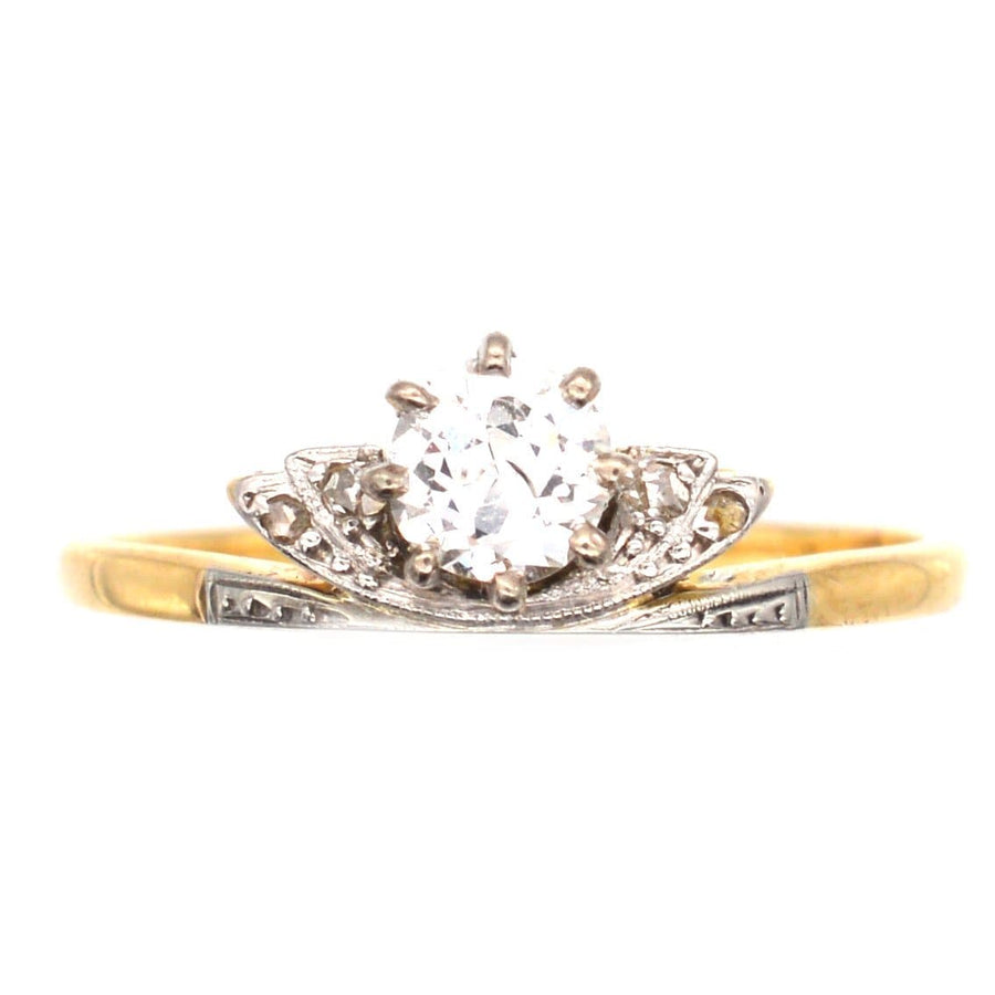 Art Deco 18ct Gold & Platinum, Diamond Tiara Ring | Parkin and Gerrish | Antique & Vintage Jewellery
