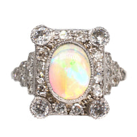 Art Deco 18ct Gold & Platinum, Opal and Diamond Ring | Parkin and Gerrish (UK)