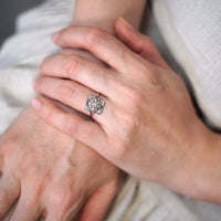 Art Deco 18ct White Gold & Platinum, Diamond & Sapphire Plaque Ring | Parkin and Gerrish (UK)