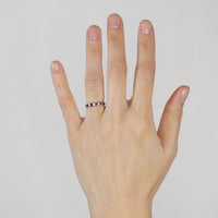 Vintage 18ct White Gold, Sapphire & Diamond Half Eternity Ring | Parkin and Gerrish (UK)