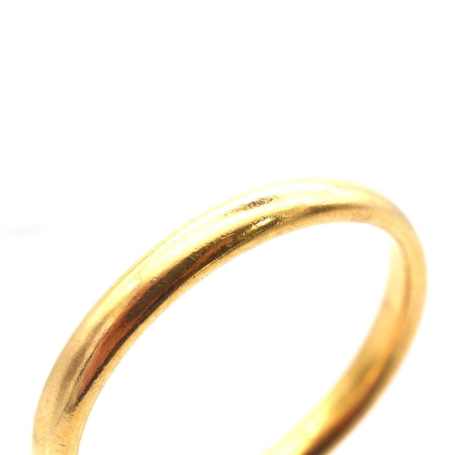 Art Deco 18ct Yellow Gold Traditional Court Wedding Ring (2.5mm) | Parkin and Gerrish | Antique & Vintage Jewellery