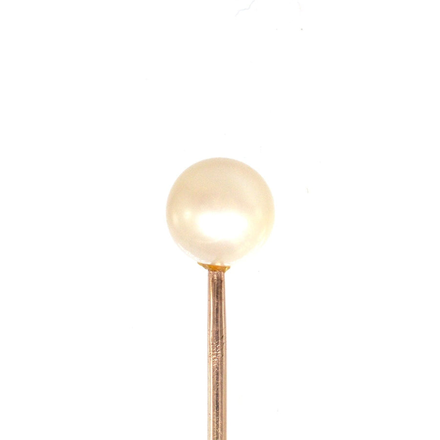 Art Deco 9ct Gold Cultured Pearl Tie Pin | Parkin and Gerrish | Antique & Vintage Jewellery