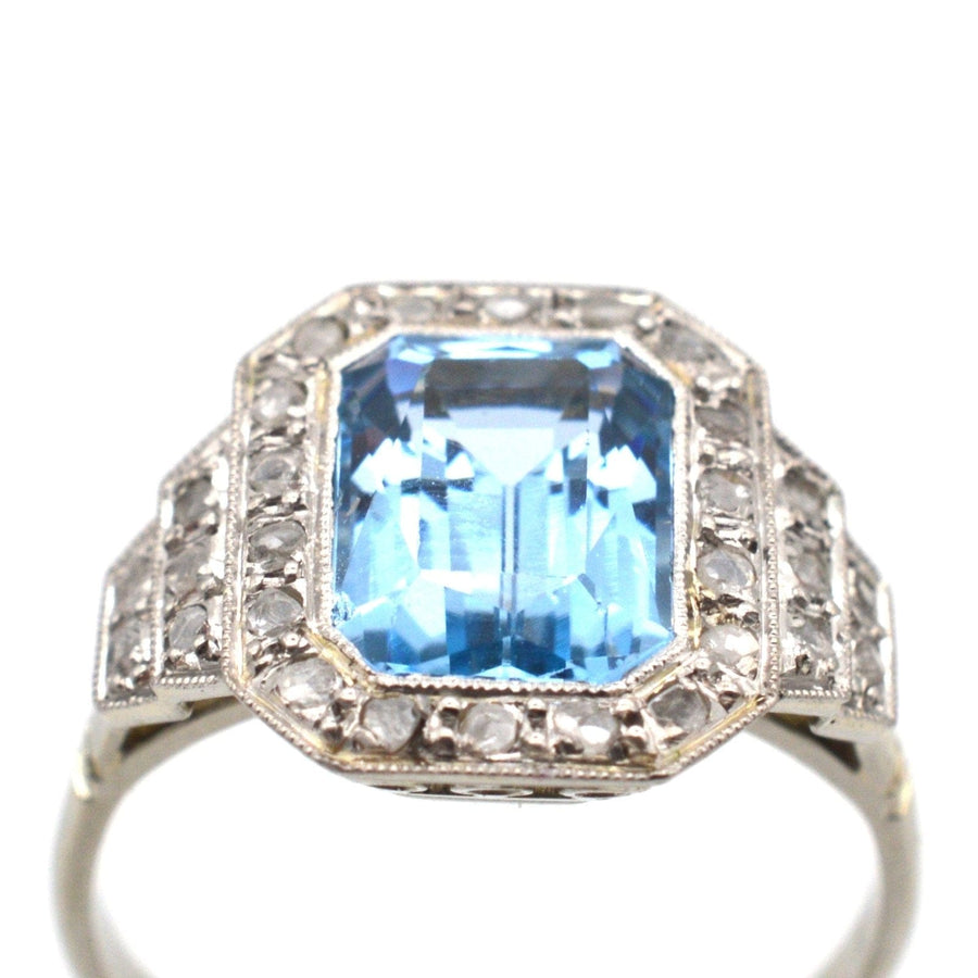 Art Deco Blue Spinel and Diamond Ring | Parkin and Gerrish | Antique & Vintage Jewellery