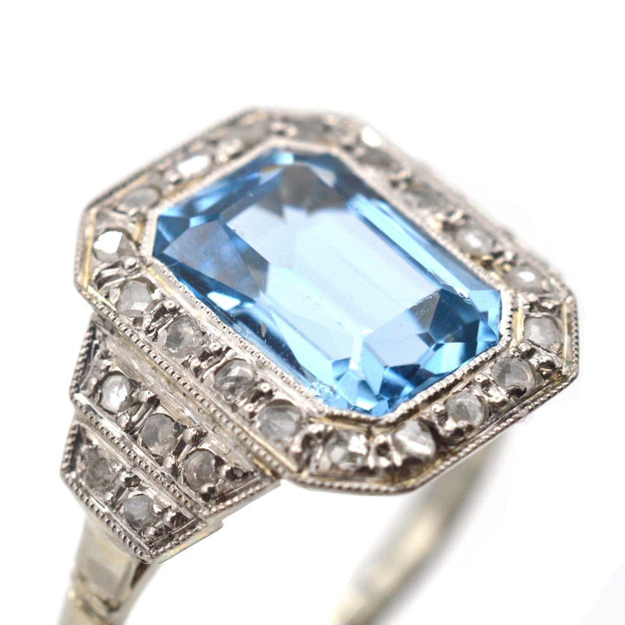 Art Deco Blue Spinel and Diamond Ring | Parkin and Gerrish | Antique & Vintage Jewellery
