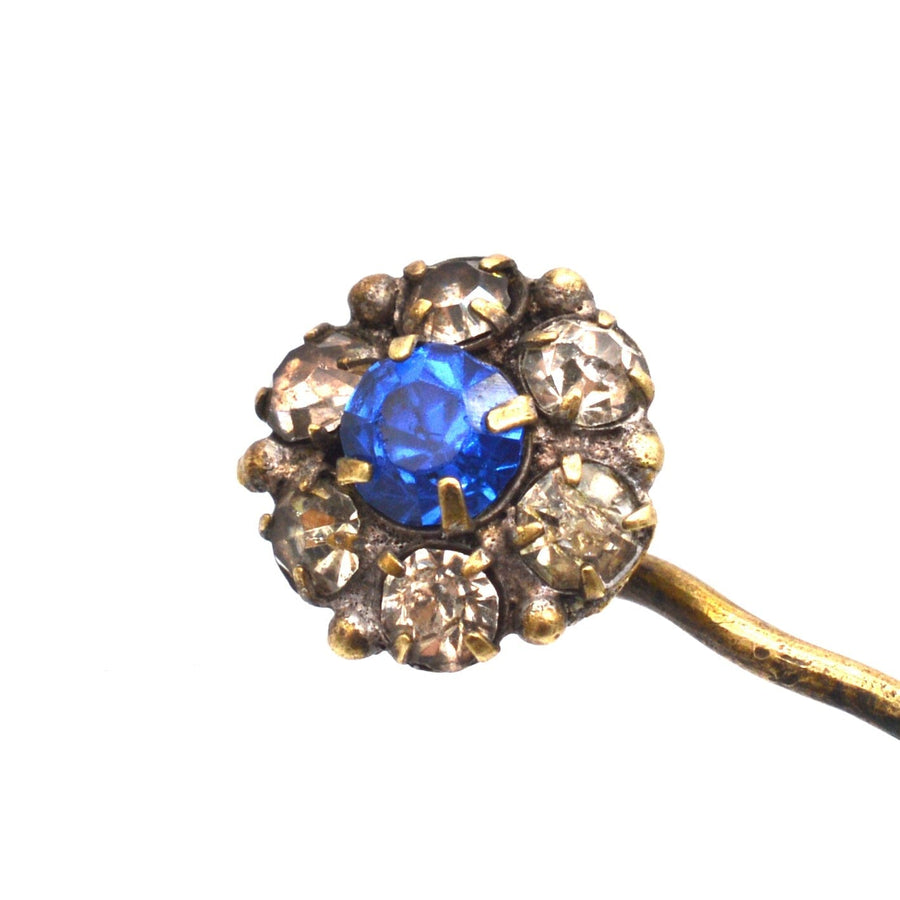 Art Deco Blue & White Paste Cluster Tie Pin | Parkin and Gerrish | Antique & Vintage Jewellery