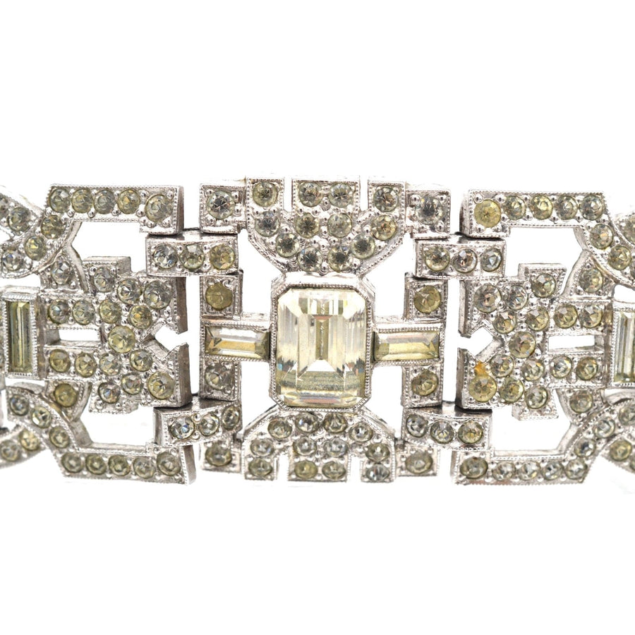 Art Deco Chrome "Diamond" Paste Bracelet | Parkin and Gerrish | Antique & Vintage Jewellery