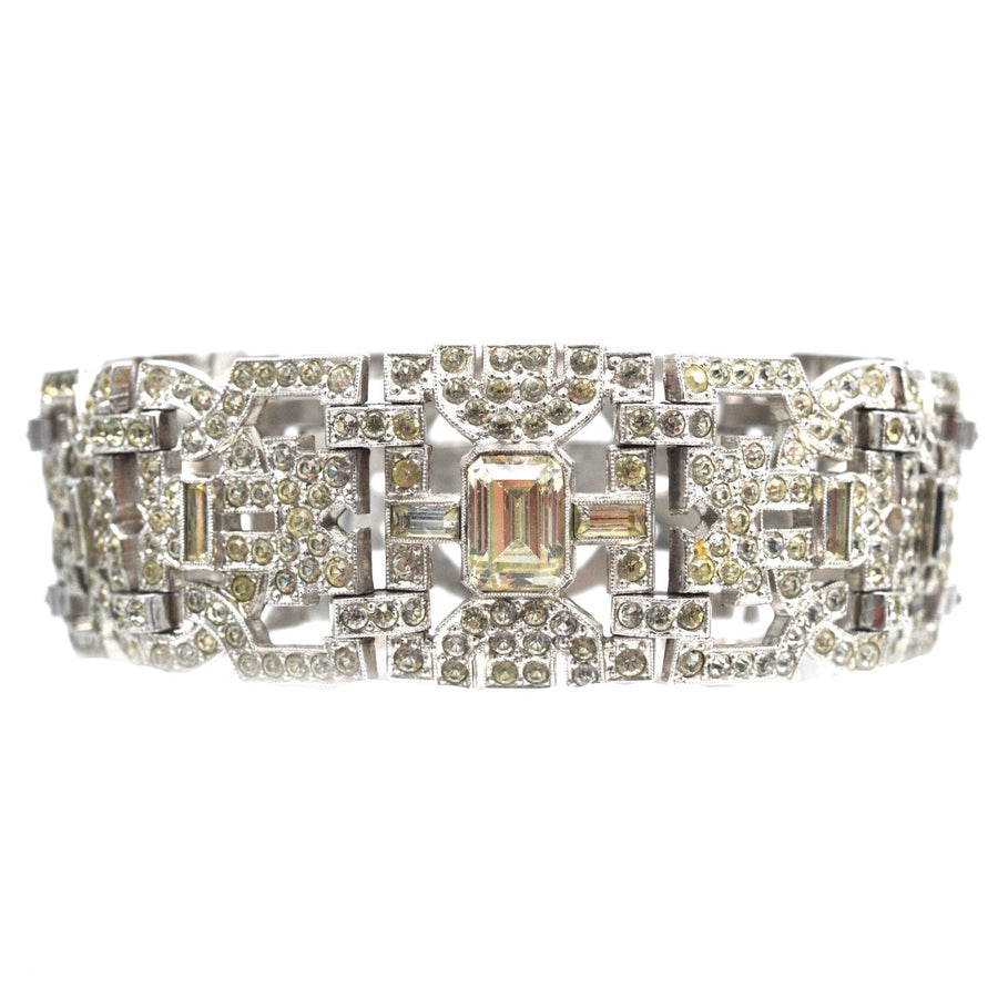 Art Deco Chrome "Diamond" Paste Bracelet | Parkin and Gerrish | Antique & Vintage Jewellery