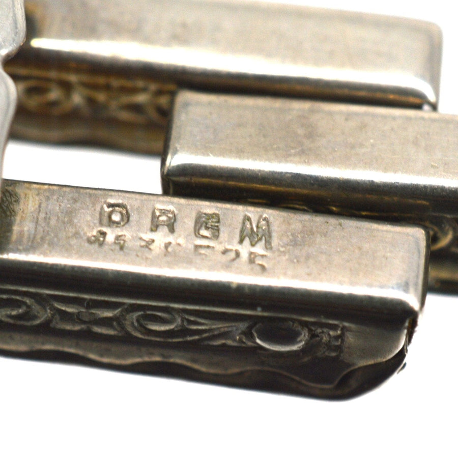 Art Deco German Silver and White Paste Tank Bracelet | Parkin and Gerrish | Antique & Vintage Jewellery