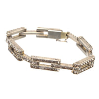 Art Deco German Silver and White Paste Tank Bracelet | Parkin and Gerrish (UK)