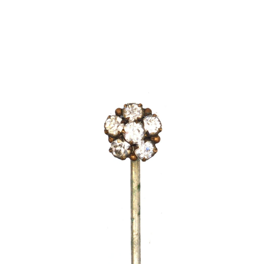 Art Deco Gilt Metal Paste Cluster Tie Pin | Parkin and Gerrish | Antique & Vintage Jewellery