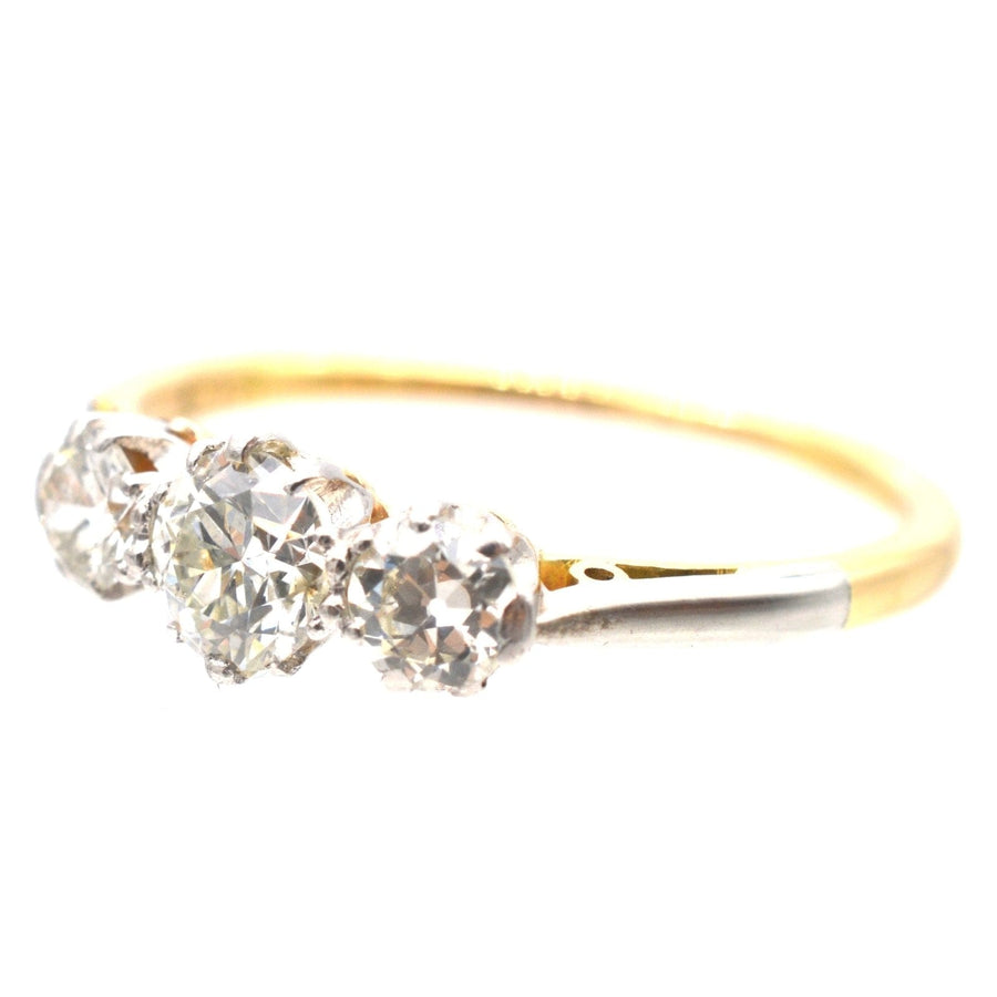 Art Deco Platinum and 18ct Gold Diamond Three Stone Ring | Parkin and Gerrish | Antique & Vintage Jewellery