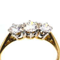 Art Deco Platinum and 18ct Gold Three Stone Diamond Ring | Parkin and Gerrish (UK)