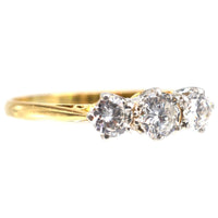 Art Deco Platinum and 18ct Gold Three Stone Diamond Ring | Parkin and Gerrish (UK)