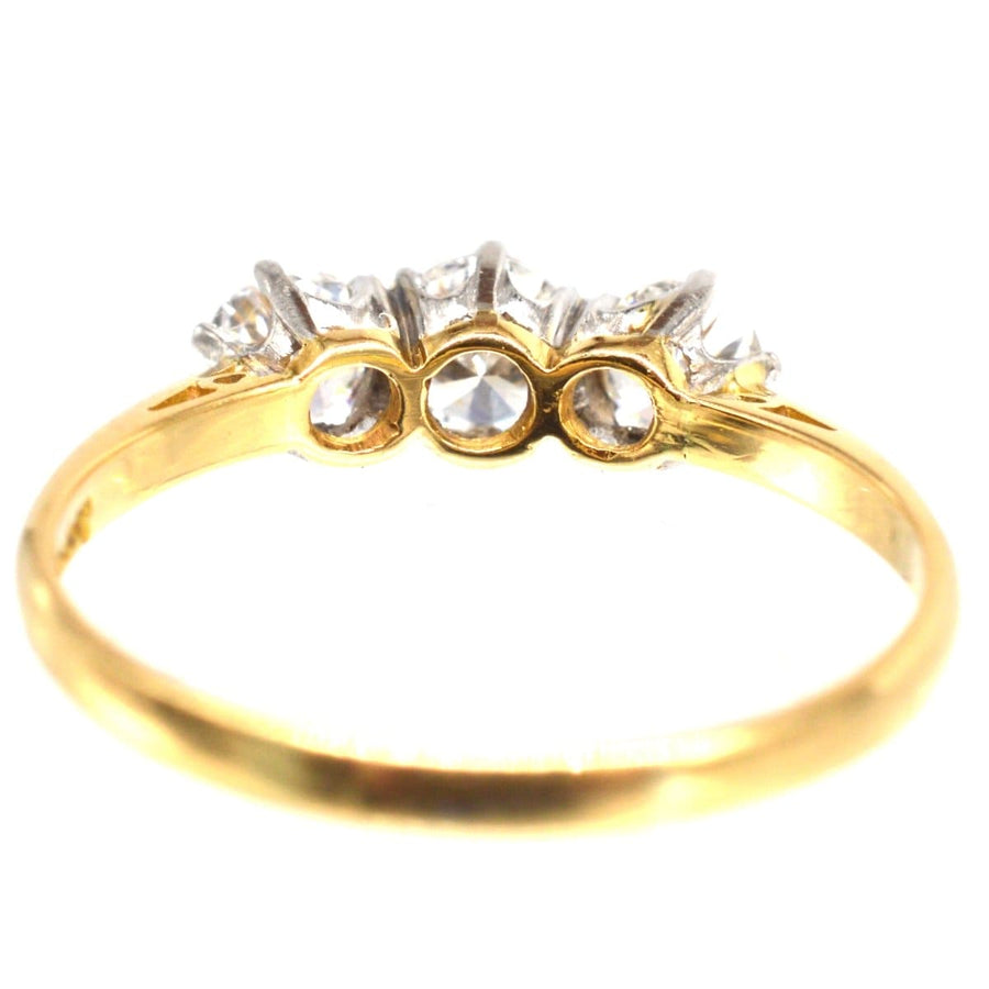 Art Deco Platinum and 18ct Gold Three Stone Diamond Ring | Parkin and Gerrish | Antique & Vintage Jewellery