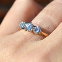 Art Deco Platinum and 18ct Gold Three Stone Diamond Ring | Parkin and Gerrish (UK)