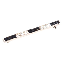 Art Deco Platinum Onyx Bar Brooch | Parkin and Gerrish (UK)